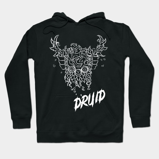 Druid Crest (White) Hoodie by DeLyss-Iouz